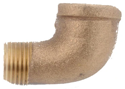 Rough Brass Street Elbow, 90 Degrees, 1/4 In.
