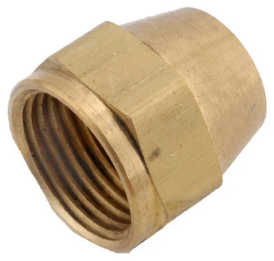 Pipe Fitting, Short Flare Cap, Lead Free Brass, 1/4 In.