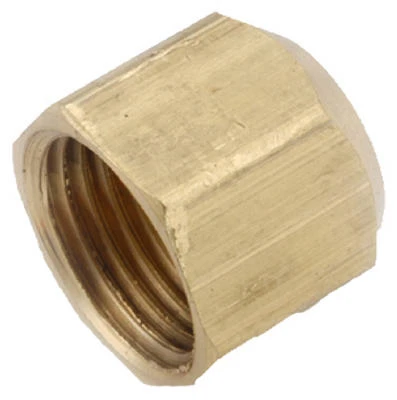 Pipe Fitting, Flare Cap, Lead Free Brass, 3/8 In.