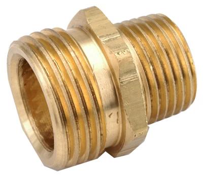 Lead Free Brass Garden Hose Adapter, 3/4 Inch Male Garden Hose Thread by 3/4 Inch Male Iron Pipe Thread