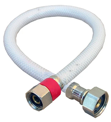Flexible Poly Faucet Connector 1/2 Inch Compression by 1/2 Inch Iron Pipe 16 Inch Length