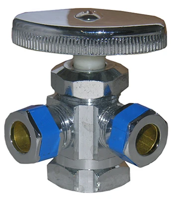 LARSEN Dual Outlet Water Valve, 3-Way, 1/2 x 3/8-In.