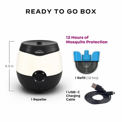 Rechargeable Lighted Mosquito Repellent with 20 Foot Protection Zone