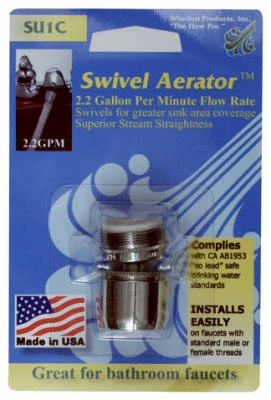 Swivel Saver Faucet Aerator, Lead-Free Brass, Dual Threads