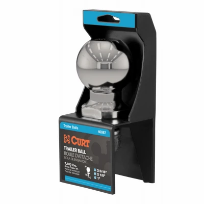 Stainless Steel Trailer Hitch Ball, 2-5/16 In. Dia., 1 X 2-1/8 In. Shank, 7,500 Lbs.