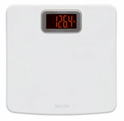 Digital Bath Scale, White, Red LED Display