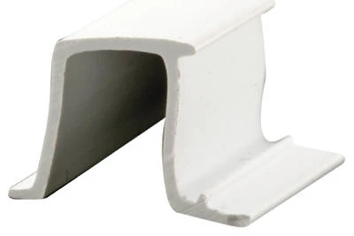 Snap-In Glass Retainer, Rigid White Vinyl, 72 Inches Length