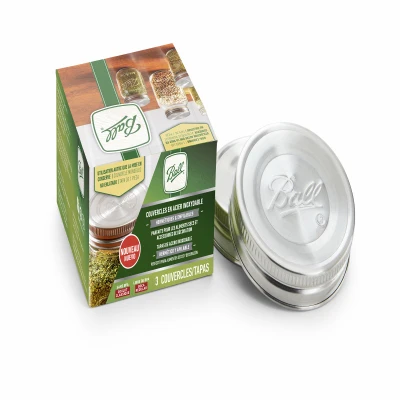 Canning Jar Lids, Stainless Steel, Wide Mouth, 3-Pk.