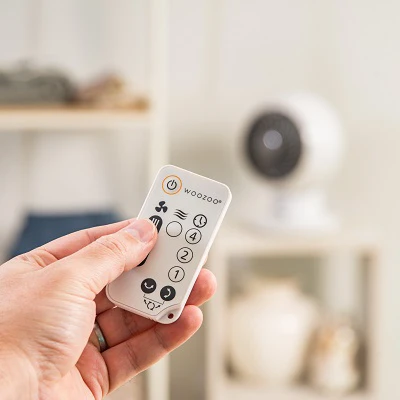 Desktop Fan, 5 Speed, Remote Control, White, 353 Sq. Ft. Coverage