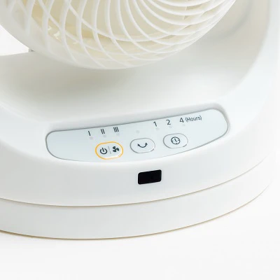 White Desktop Fan with Three Speed Settings and 157 Square Feet Coverage