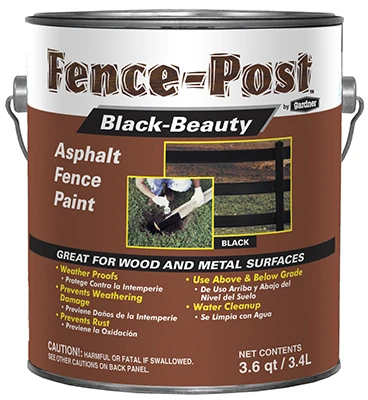 Black Beauty Asphalt Fence Paint and Sealant, 3.6 Quart Container