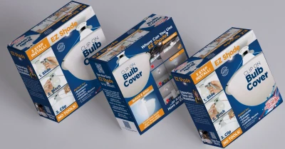 Clip On Ceiling Light Bulb Cover, White Plastic