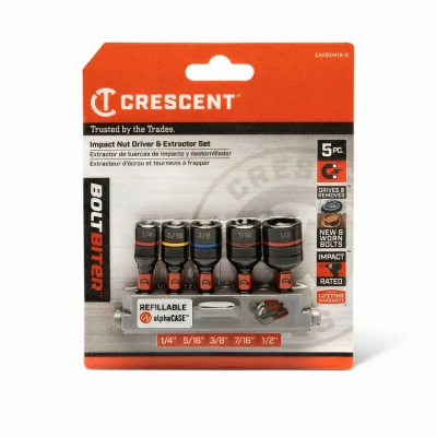 5-Pc. Bolt Biter Impact Nut Driver & Extractor Set