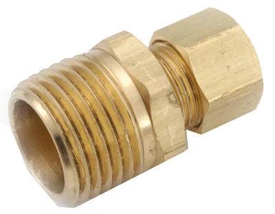 Lead Free Brass Compression Connector, 3/4 Inch by 3/4 Inch Male Iron Pipe Thread