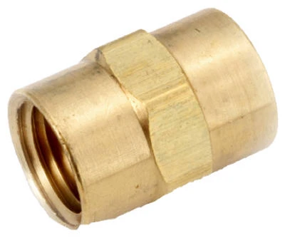 Pipe Fittings, Brass Coupling, Lead Free, 1/4 In.