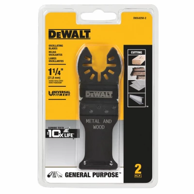Oscillating Tool Blades, Carbide, 1-1/4 In., 2-Pk.