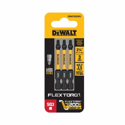 FlexTorq #3 Square Driver Bits, 2-1/4 In., 3-Pk.