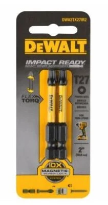 T27 Torx Driver Bits, 2-1/4 In., 2-Pk.