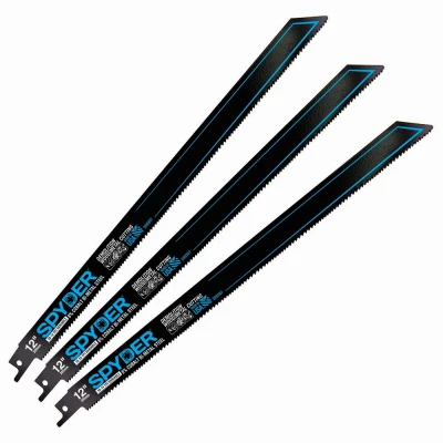 Bi-Metal Reciprocating Saw Blades, Metal Cutting, 10/14-TPI, 12 In., 3-Pk.