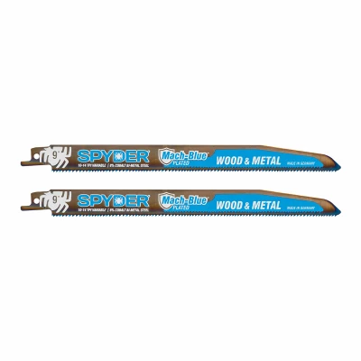 Mach-Blue Bi-Metal Reciprocating Saw Blades, Wood/Metal Cutting, 10/14-TPI, 9 In., 2-Pk.