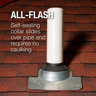 Thermoplastic Roof Flashing with 18 by 18 Inch Base and 3 Inch Pipe Diameter
