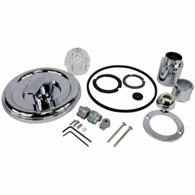 Tub & Shower Trim Kit, For Delta Faucets, Chrome With Acrylic & Metal Handles