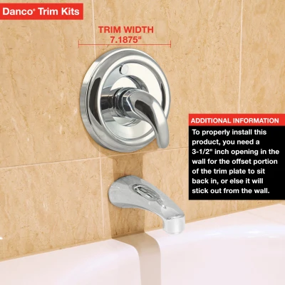 Tub and Shower Trim Kit for Moen Faucets with Brushed Nickel Finish and Acrylic and Metal Handles