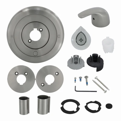 Tub and Shower Trim Kit for Moen Faucets with Brushed Nickel Finish and Acrylic and Metal Handles