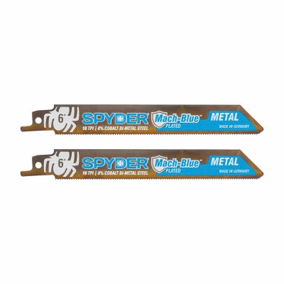 Mach-Blue Bi-Metal Reciprocating Saw Blades, Metal Cutting, 18-TPI, 6 In., 2-Pk.