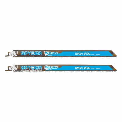 Mach-Blue Bi-Metal Reciprocating Saw Blades, Wood/Metal Cutting, 10/14-TPI, 12 In., 2-Pk.