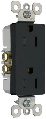 Pass & Seymour Child Safety Outlet, Black, 2-Pole, 15-Amp, 125-Volt