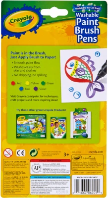 Washable No-Drip Paint Brush Pens Set, 5 Colors, 5 Pieces