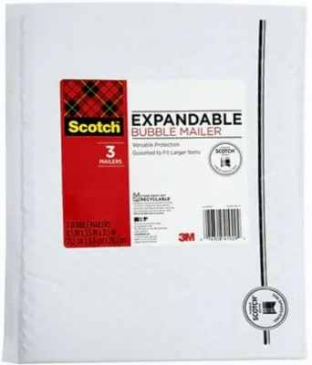 Expandable Bubble Mailer, 8.5 x 11.5 In., 3-Pk.