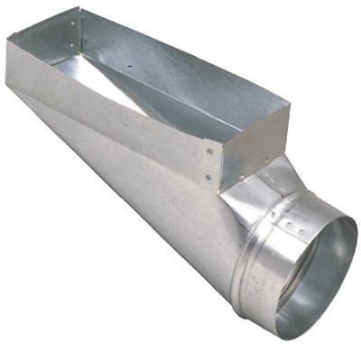 HVAC Register End Boot, Galvanized, 4 x 12 to 6 In.