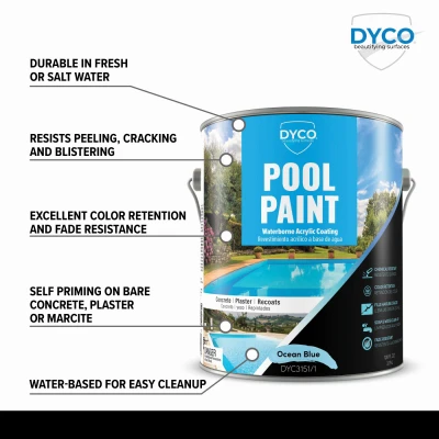 Acrylic Swimming Pool Paint Gallon Ocean Blue Durable Waterproof Coating