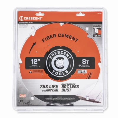 Fiber Cement Circular Saw Blade, 8-Tooth, 12 In.
