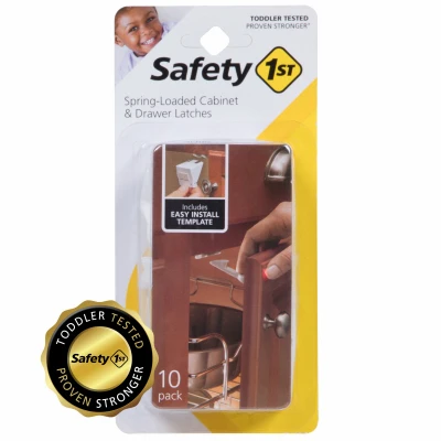 Spring-Loaded Cabinet and Drawer Latch, 10-Pk.