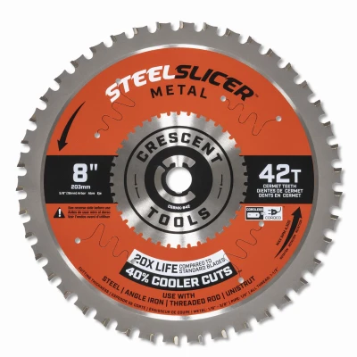 SteelSlicer Circular Saw Blade, Thick Metal, 8 In. x 42 Tooth