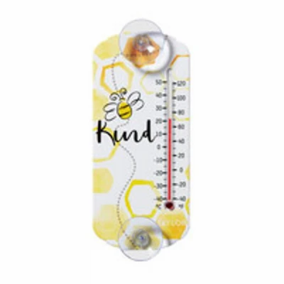 Bee Kind Indoor/outdoor Thermometer With Suction Cups - 8 In. Analog