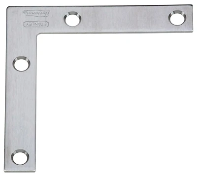 Flat Corner Brace, Stainless Steel, 3 x 1/2 In.
