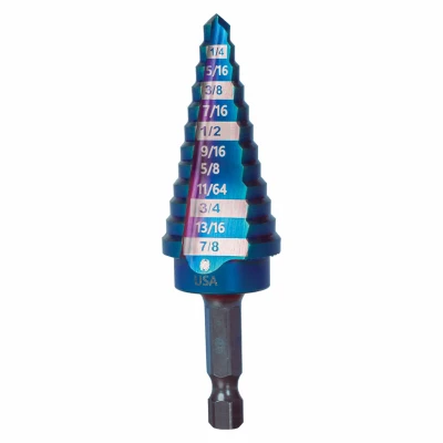 Mach-Blue 12-Step Drill Bit, 3/16 - 7/8 In.