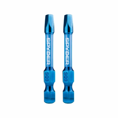 SQ3 Square Impact Driver Bits, 2 In., 2-Pk.