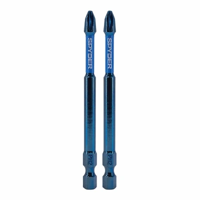 PH2 Mach-Blue Phillips Impact Driver Bits, 3-1/2 In., 2-Pk.