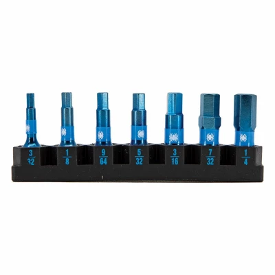 7-Pc. Mach-Blue Hex SAE Impact Driver Bits, 1 In.