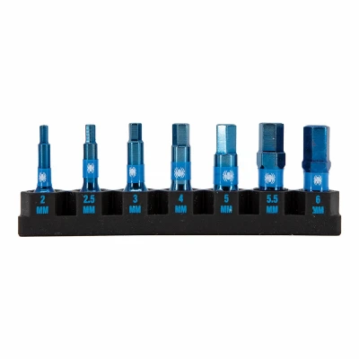 7-Pc. Mach-Blue Hex Metric Impact Driver Bits, 1 In.