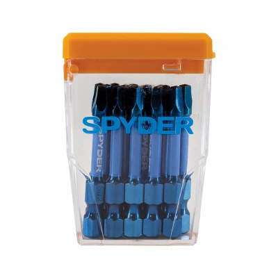 SQ2 Mach-Blue Square Impact Driver Bits, 2 In., 15-Pk. Case