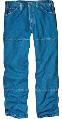 Men's Relaxed Fit Double Knee Workhorse Jeans, Stonewash Denim, 38 X 30-inches