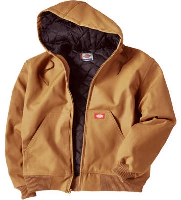 Duck Jacket, Hooded, Brown, Men's Medium