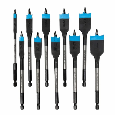 10-Pc. Stinger Spade Woodboring Drill Bit Set