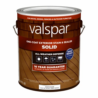One-Coat Solid Stain & Sealer, White Base, 1 Gallon